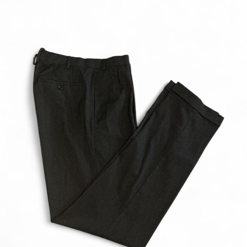 Lauren Ralph Lauren Dress Pants Mens 36W Gray Excellent Pleated Cuffed Hem